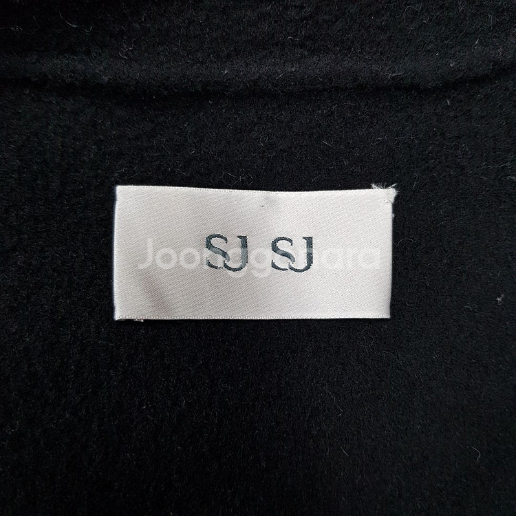 한섬 SJSJ 핸드메이드 블랙 울 캐시미어 롱코트--7