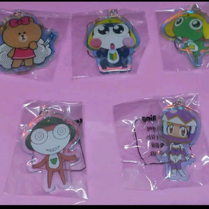 키링 5종 일괄) 라인프렌즈1개 개구리중사케로로4개 이미지