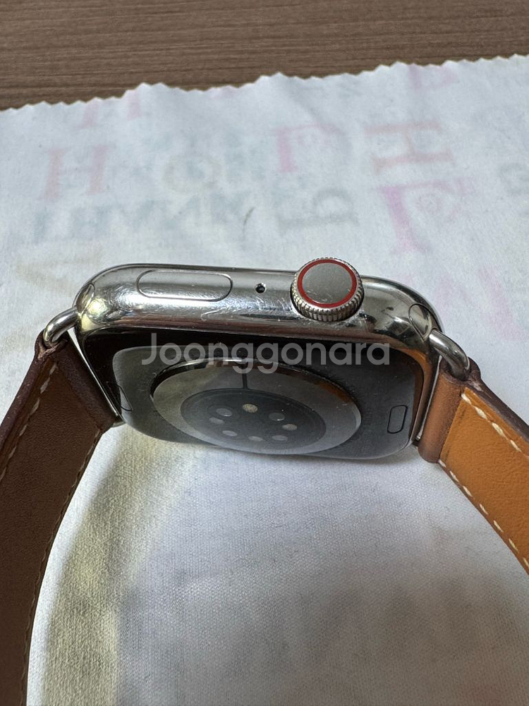 애플워치7 45mm 스테인리스 Hermes 가죽스트랩--2