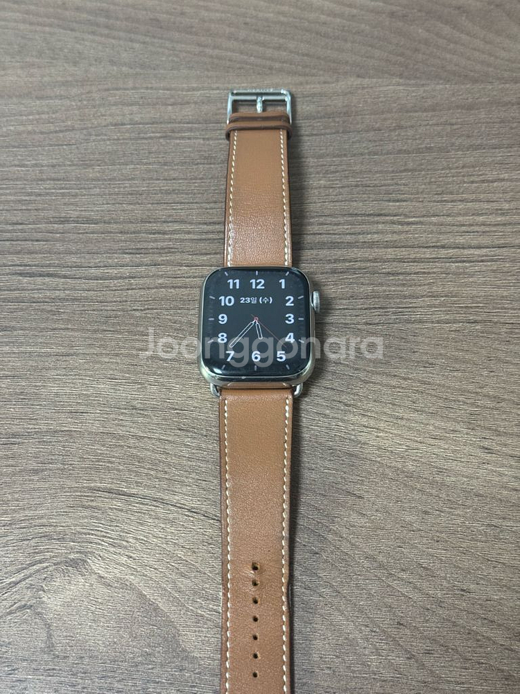 애플워치7 45mm 스테인리스 Hermes 가죽스트랩--7