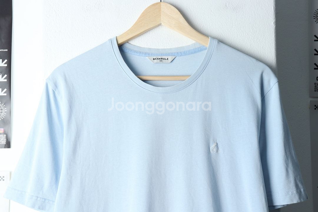 (XL) 빈폴 반팔 티셔츠 연블루 로고--2