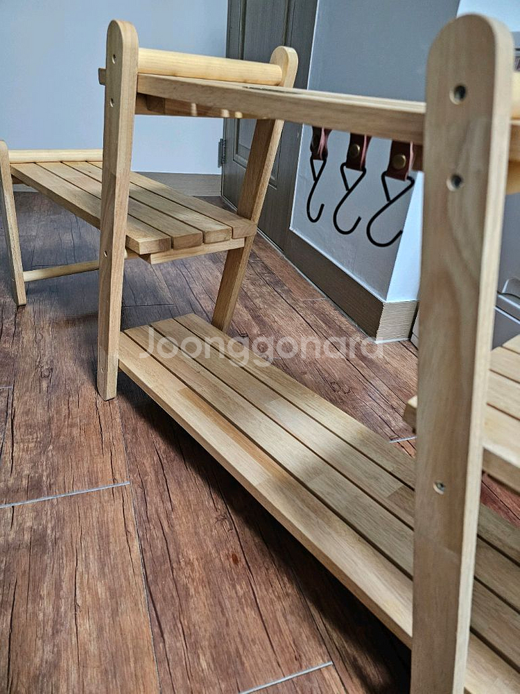 리니 미순 3단 미송 우드 쉘프--7