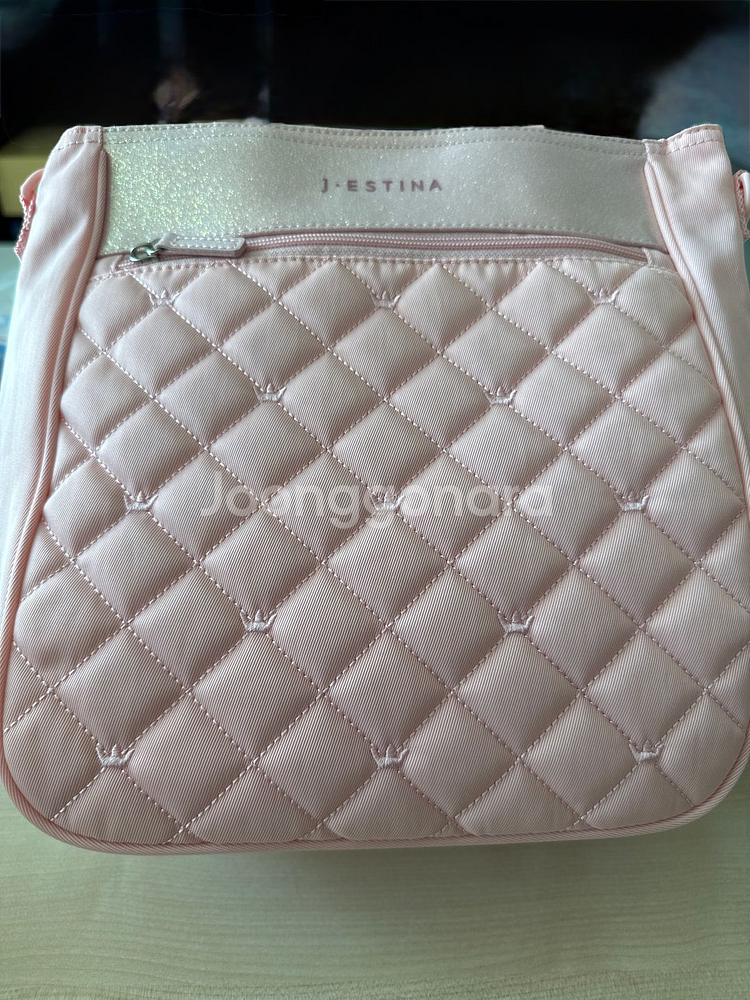 제이에스티나 퀼팅 크로스백 핑크--0