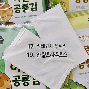 쥬라김 공룡띠부씰 17번 19번