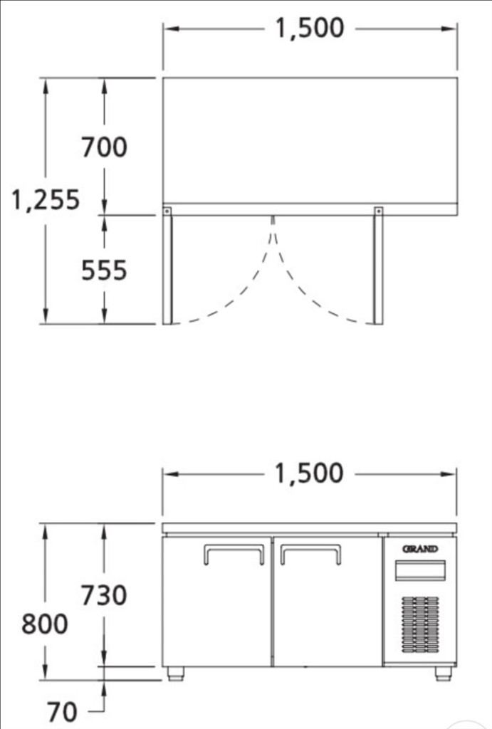 [급처//카페정리] 간냉식 우성테이블냉장고 1500--4
