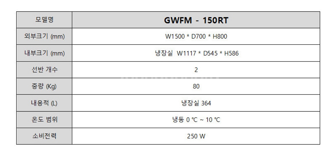 [급처//카페정리] 간냉식 우성테이블냉장고 1500--3