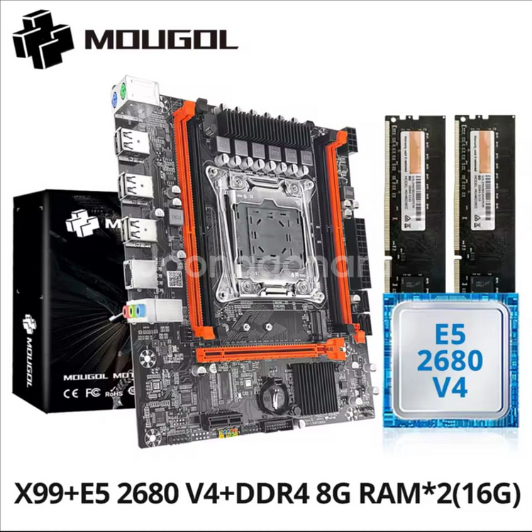 MOUGOL X99 메인보드 세트--0