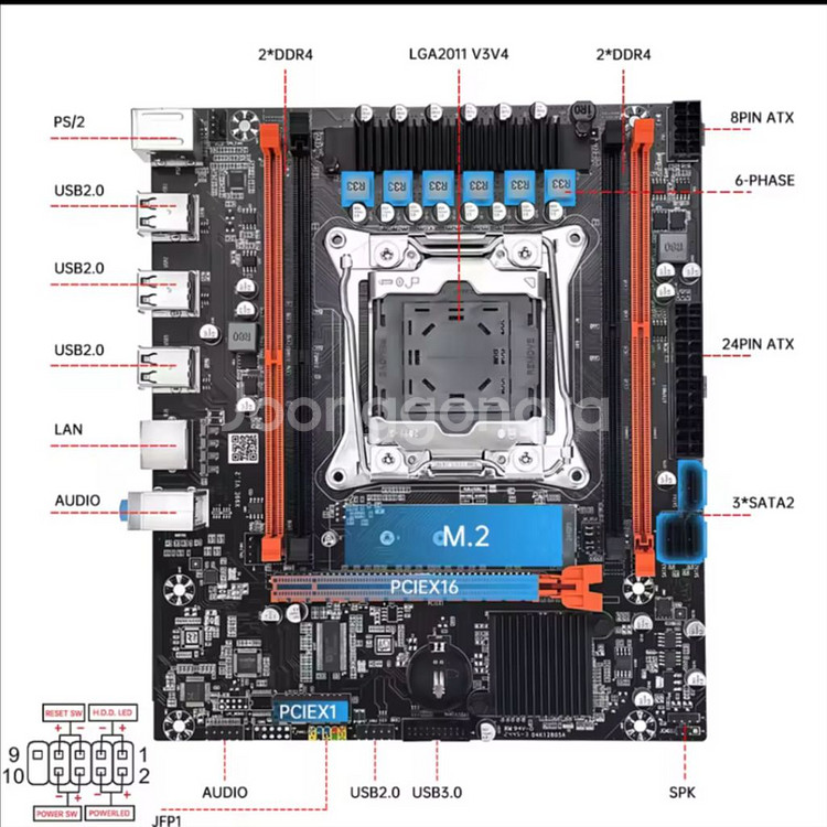 MOUGOL X99 메인보드 세트--5