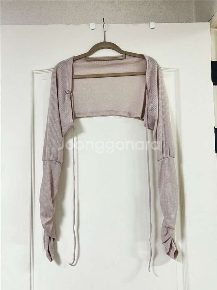 (새상품) 페인오어플레져 위스퍼 볼레로 핑크 베이지--1
