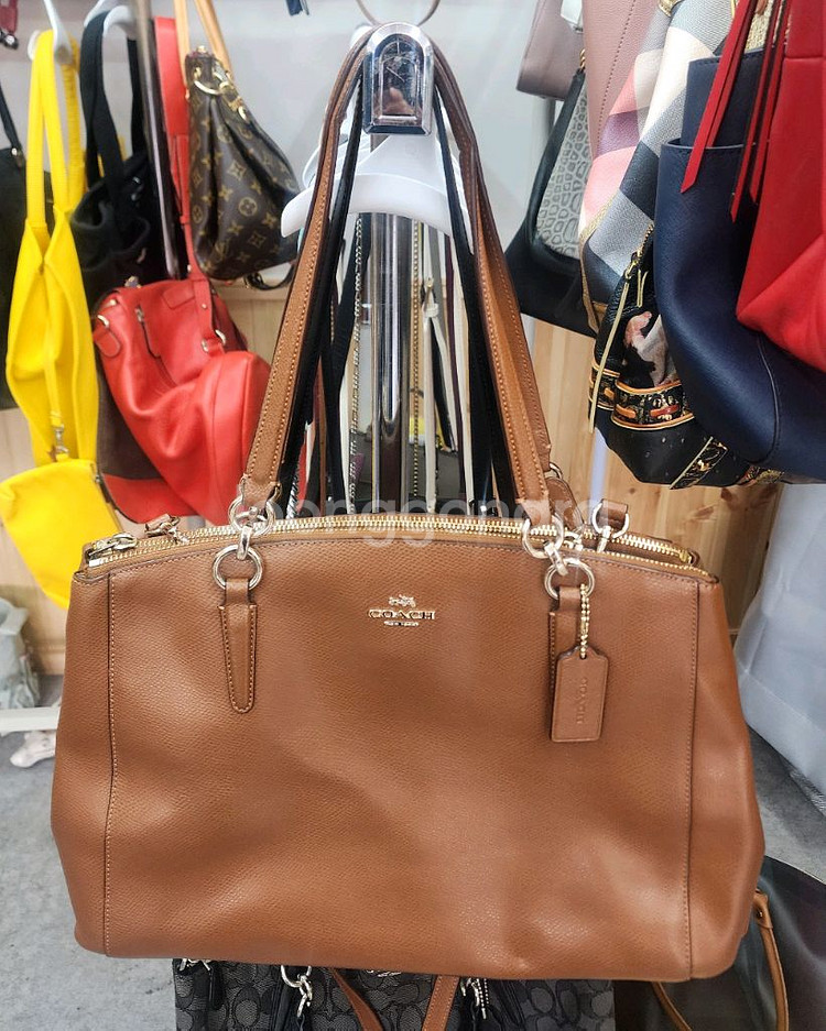 코치 가죽 토트백-정품--0