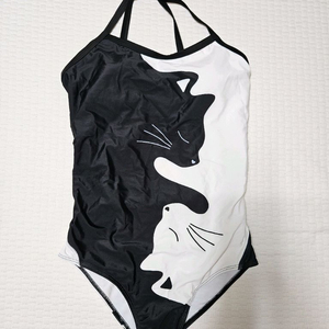 고양이 프린트 원피스 수영복 XL 새상품