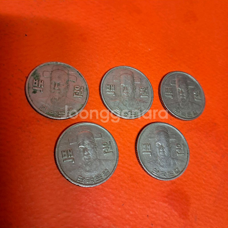 1974년도 100주화폐 사용제 5점일괄--3