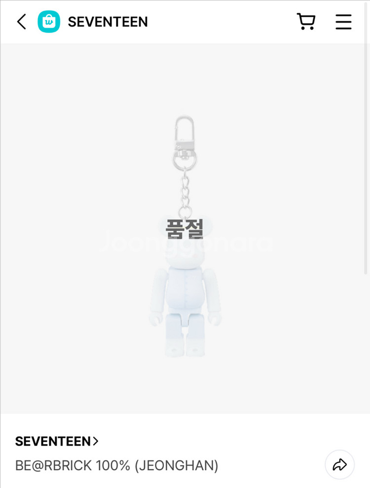 세븐틴 베어브릭 베어브릭스 쿱스 정한 원우 미개봉양도--0