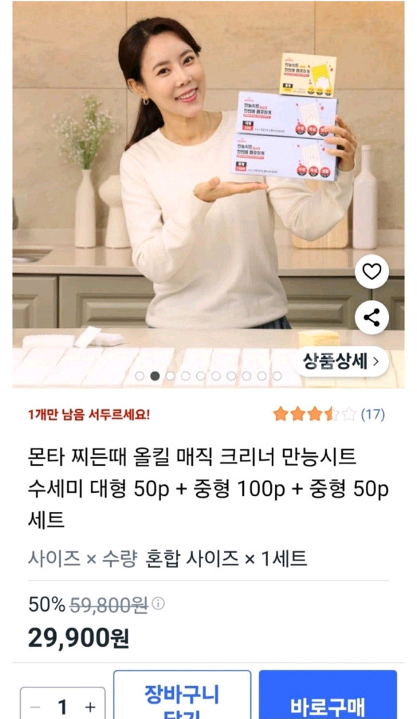 몬타 크리너 만능 시트 수세미세트--2