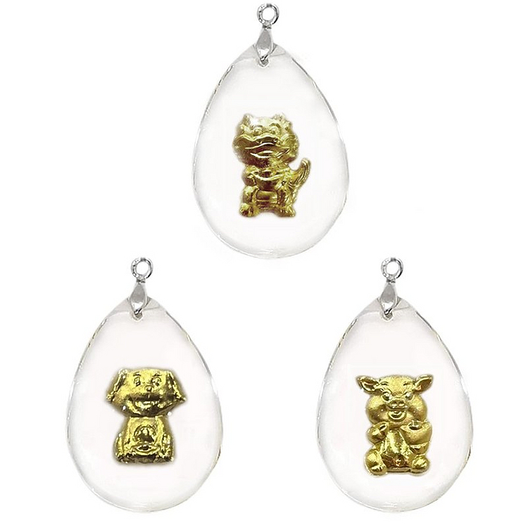 새 랜덤 발송 24K 미니 동물 순금 크리스탈 공예--0