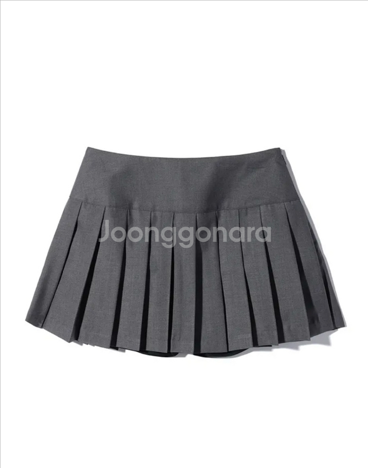 유희 PLEATS SKIRT CHARCOAL S 새상품--0