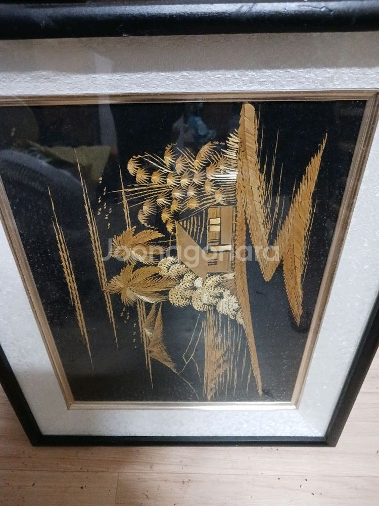 볏집 공예 작품 43*35크기--0