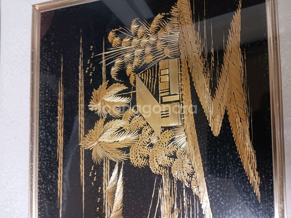 볏집 공예 작품 43*35크기--2
