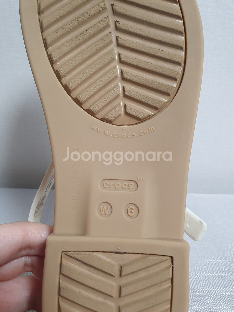 택포가 230mm 크록스 샌들 툴룸 베이지 아이보리 스--8