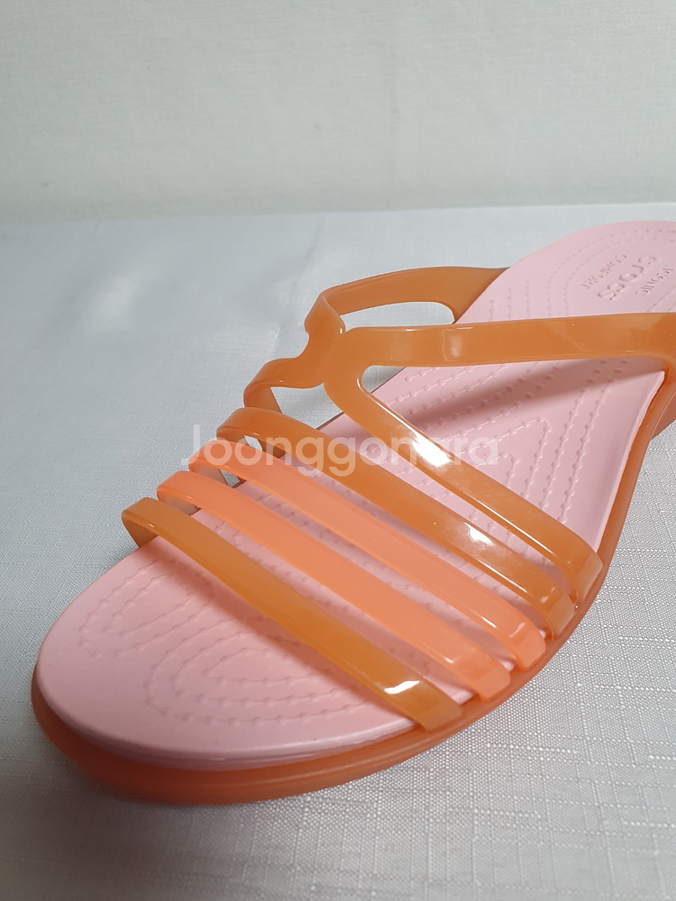 택포가 240mm 크록스 샌들 이자벨라 미니 웨지 코랄--7