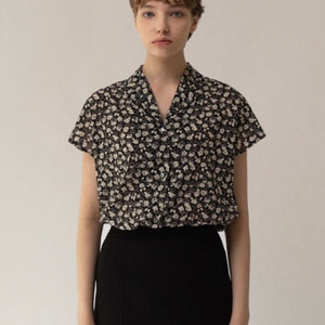 (새상품,택포)낫띵리튼 숄칼라 플라워 셔츠