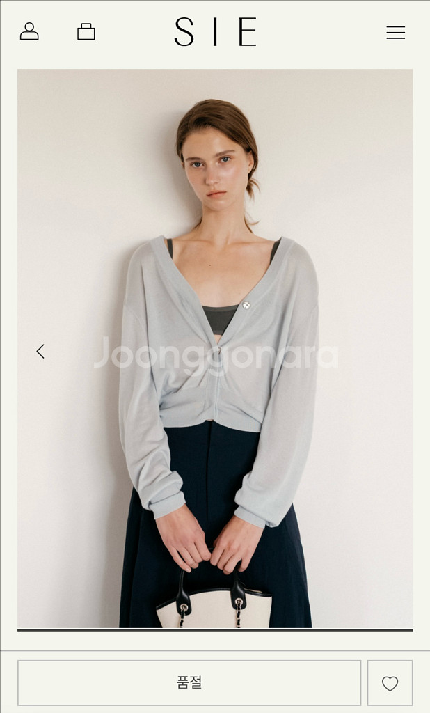 시에 sie 25ss 썸미니 루즈 가디건 페일민트--0