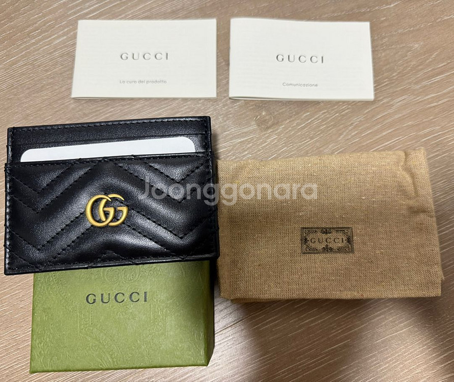 구찌 GG 마몬트 카드지갑 블랙 새상품--0