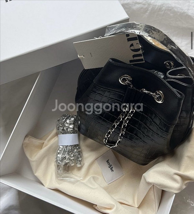 허앤쉬 넘버링5 가방 블랙 새상품--0