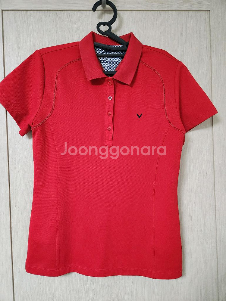 캘러웨이 여성 골프 반팔 카라 티셔츠 레드 사이즈 95--0
