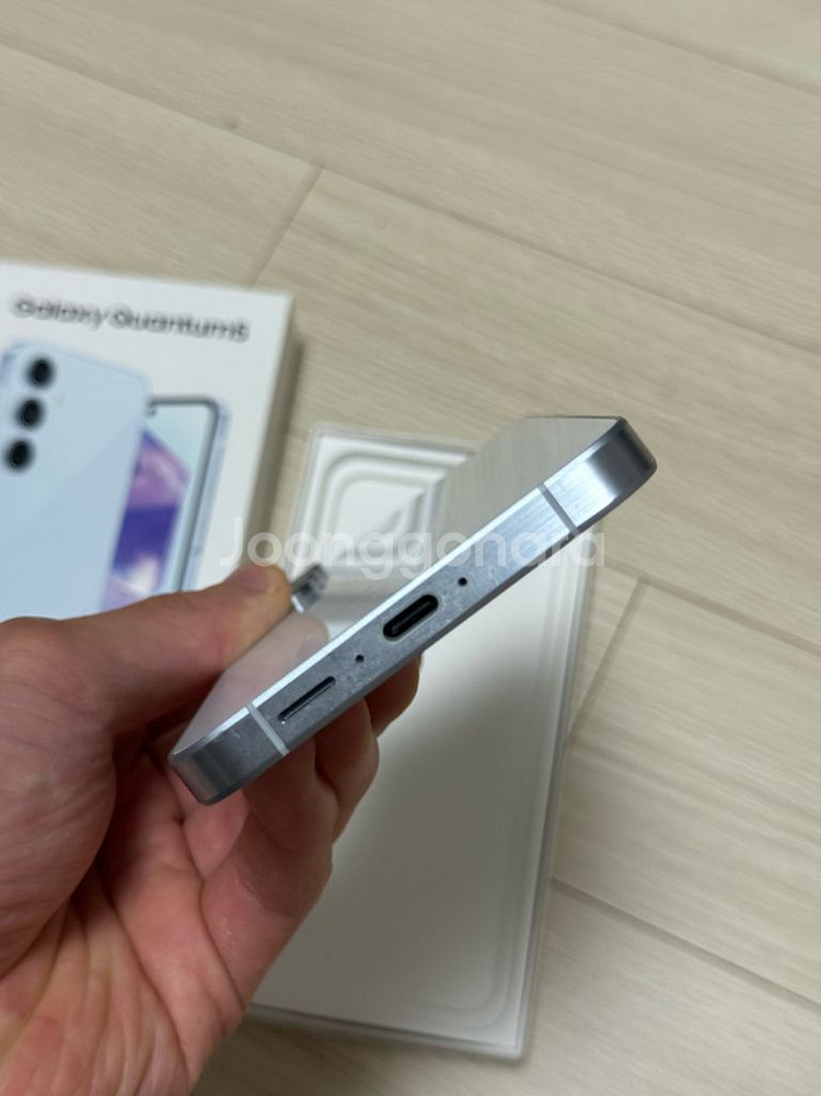 갤럭시 퀀텀5 128gb 아이스블루 정상해지--4