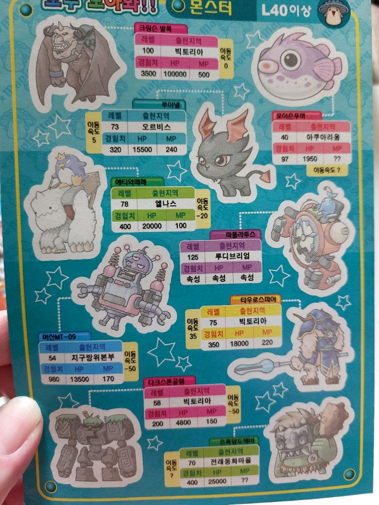 고전 메이플스토리 컬러 매직짱딱지 1박스 (무료배송) 이미지