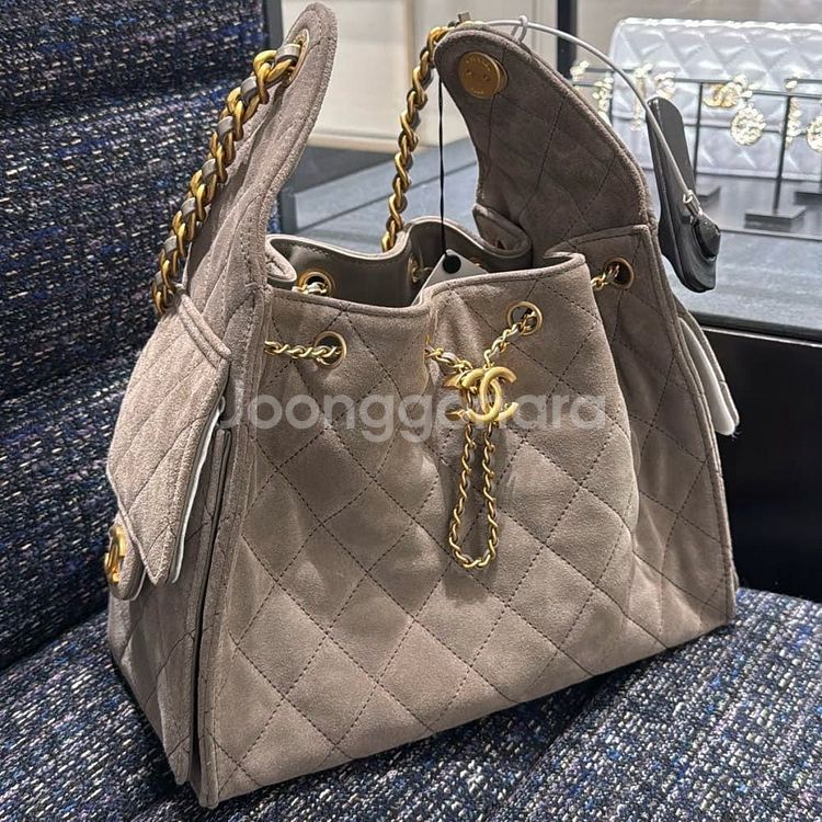샤넬25백 스몰 스웨이드 그레이--0