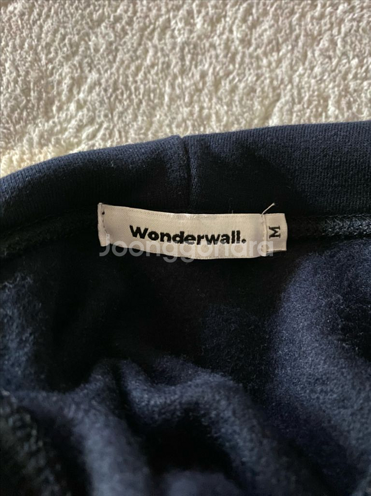 [M] 원더월 써클로고 후드티 네이비--3
