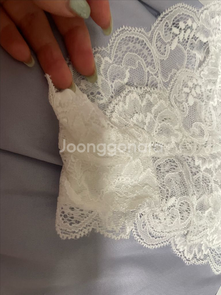 속옷 레이스 끈 사이즈조절 리본 화이트--1