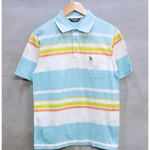 [M] 먼싱웨어 골프 스트라이프 반팔 PK 티셔츠