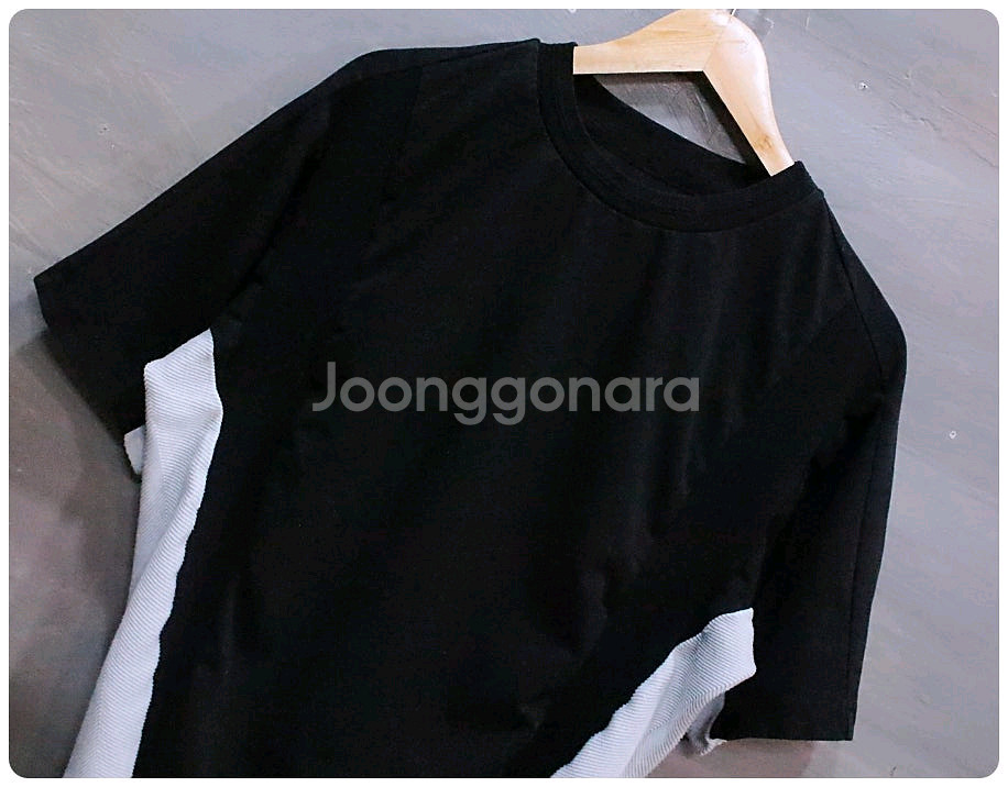 [95] 시스템옴므 19ss 니트 배색 반팔 티셔츠--2