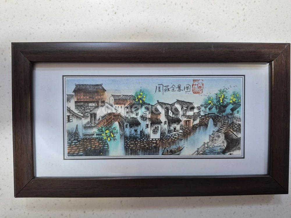 중국 풍경 그림 액자 2개--2