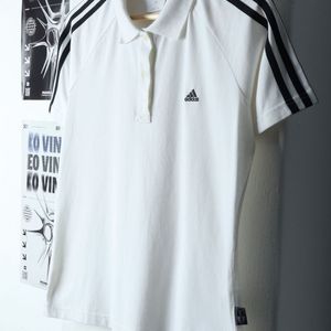 W(XL) 아디다스 반팔 카라 티셔츠 범고래 흰검