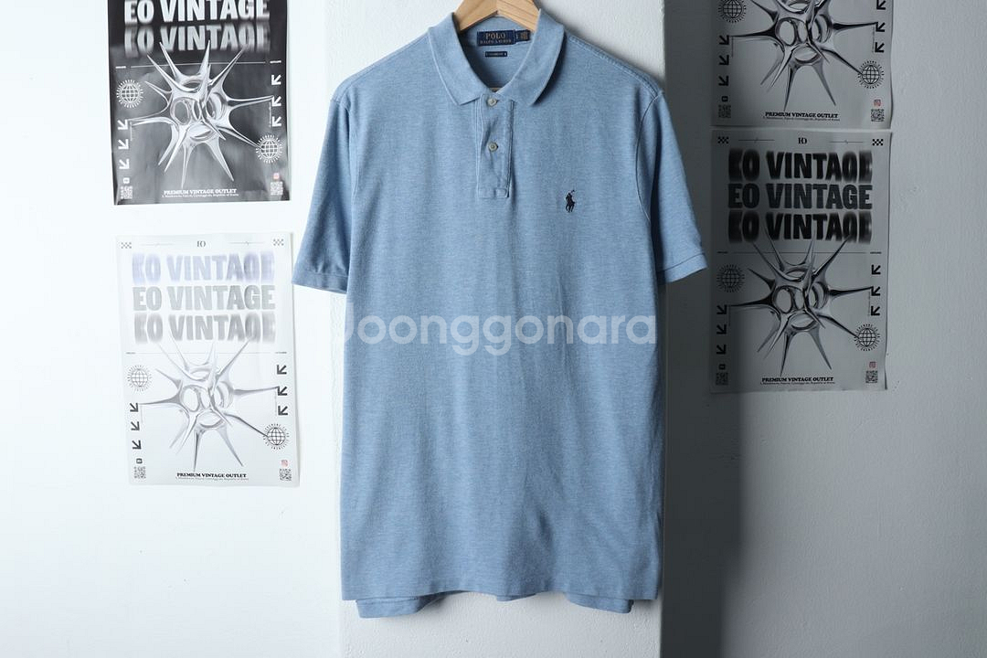 (L-XL) 폴로 랄프로렌 반팔 카라 티셔츠 연블루--1