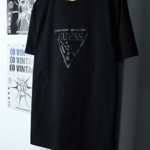(XL-2XL) 게스 반팔 티셔츠 빅사이즈 블랙 로고