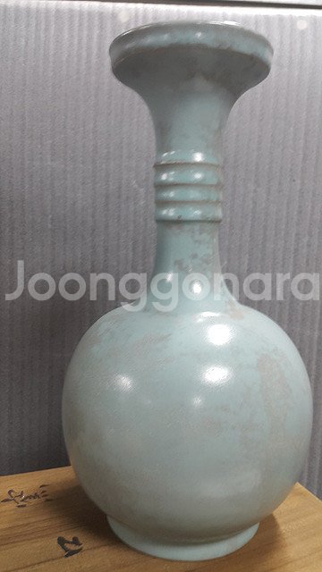 [골동품/도자기] 송대 여요 청자 삼조륜 병(c-235--2