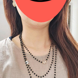 블랙펄 롱 목걸이