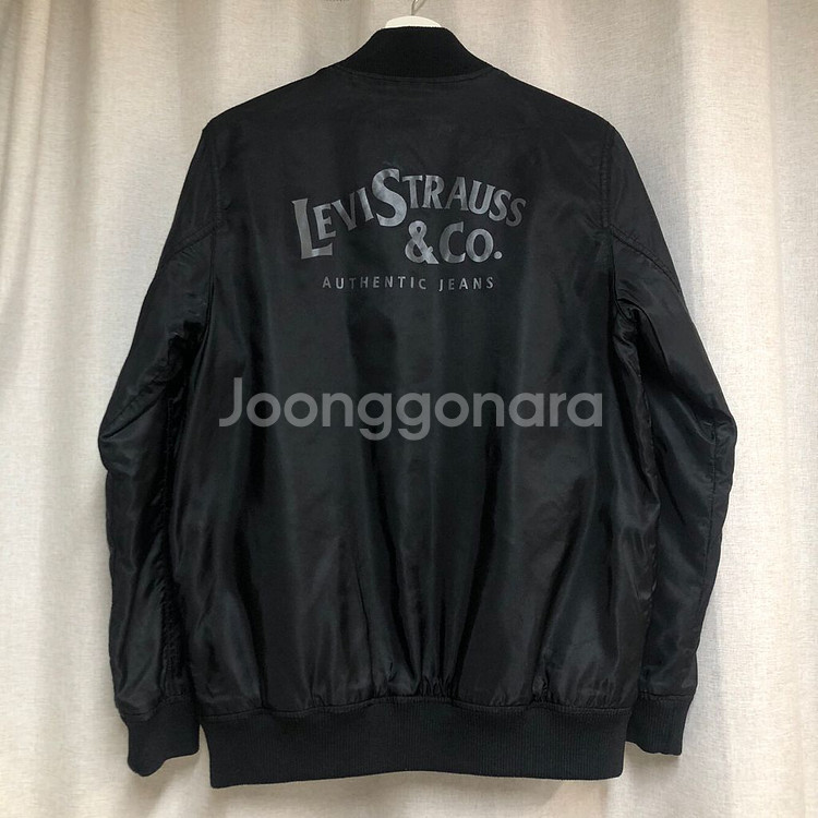 리바이스 스펠아웃 백로고 ma-1 블랙 항공 점퍼 M--5