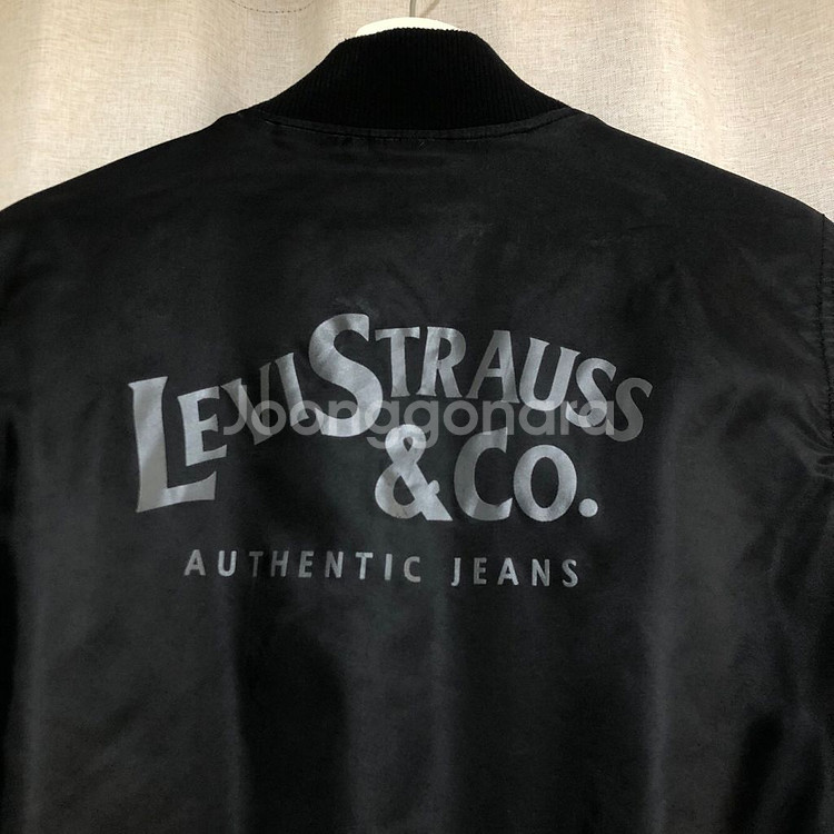 리바이스 스펠아웃 백로고 ma-1 블랙 항공 점퍼 M--6