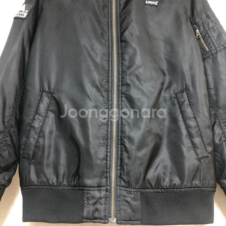 리바이스 스펠아웃 백로고 ma-1 블랙 항공 점퍼 M--4