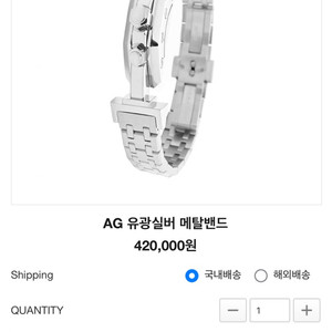 드바스크 AG 유광실버 메탈밴드 팔찌