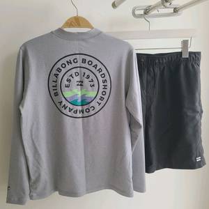 Billabong빌라봉 키즈 래쉬가드긴팔티 반바지 세트