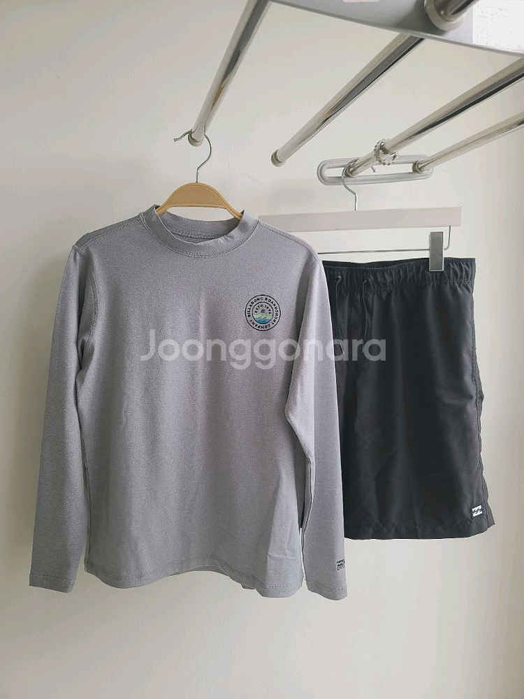 Billabong빌라봉 키즈 래쉬가드긴팔티 반바지 세트--1