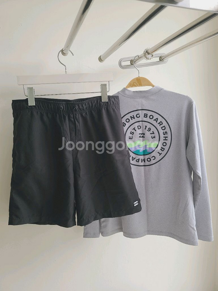 Billabong빌라봉 키즈 래쉬가드긴팔티 반바지 세트--5