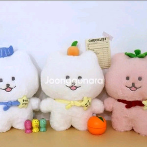 토후냥 (귤 토마토 생선)고양이 3종 인형(26cm)
